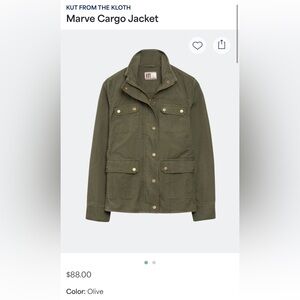 Kut from the Kloth Marve Cargo Jacket in Olive - XS